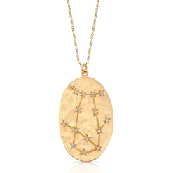 Gemini Astrology Necklace in Yellow Gold