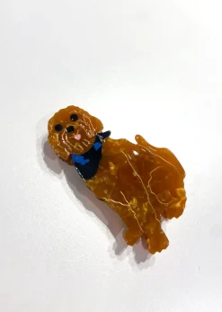 Golden Doodle Claw Clip in Brown