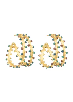 Gypsy Earring in Green and Brown