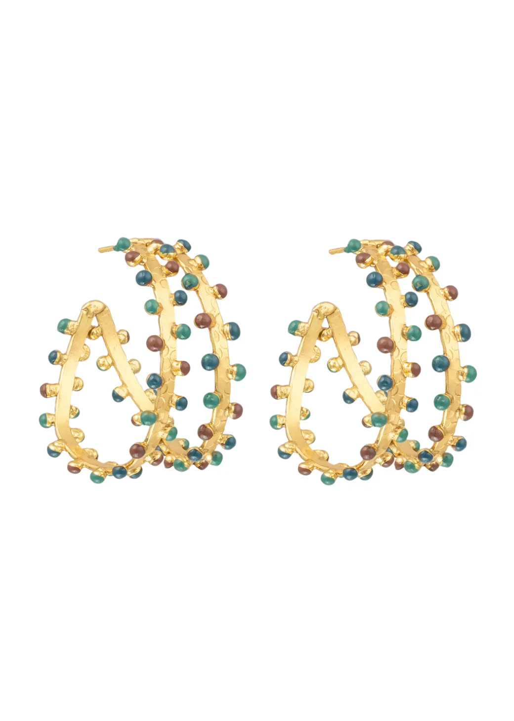 Gypsy Earring in Green and Brown