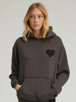 Heart Hoodie in Charcoal