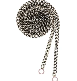 Heavy Curb Chain Necklace in Silver and Rose Gold