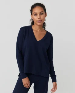 Houston Long Sleeve Tee in Navy