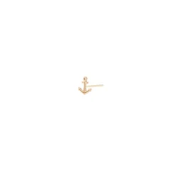 Itty Bitty Anchor Stud Earring in Yellow Gold