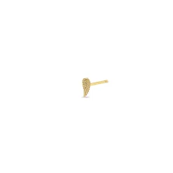 Itty Bitty Angel Wing Stud in Yellow Gold