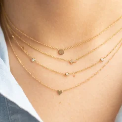 Itty Bitty Heart Necklace in Yellow Gold