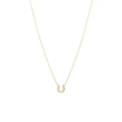Itty Bitty Horseshoe Necklace in Yellow Gold