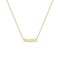 Itty Bitty MAMA Necklace in Yellow Gold