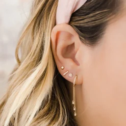 Jennifer Yamina Pointed Flower Studs in Yellow Gold