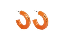 Keane 23K Gilded Line Hoops in Orange