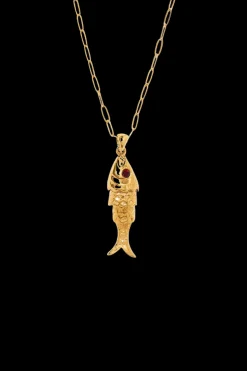 Koi Necklace with Garnet