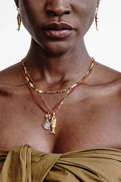 Koi Necklace with Garnet