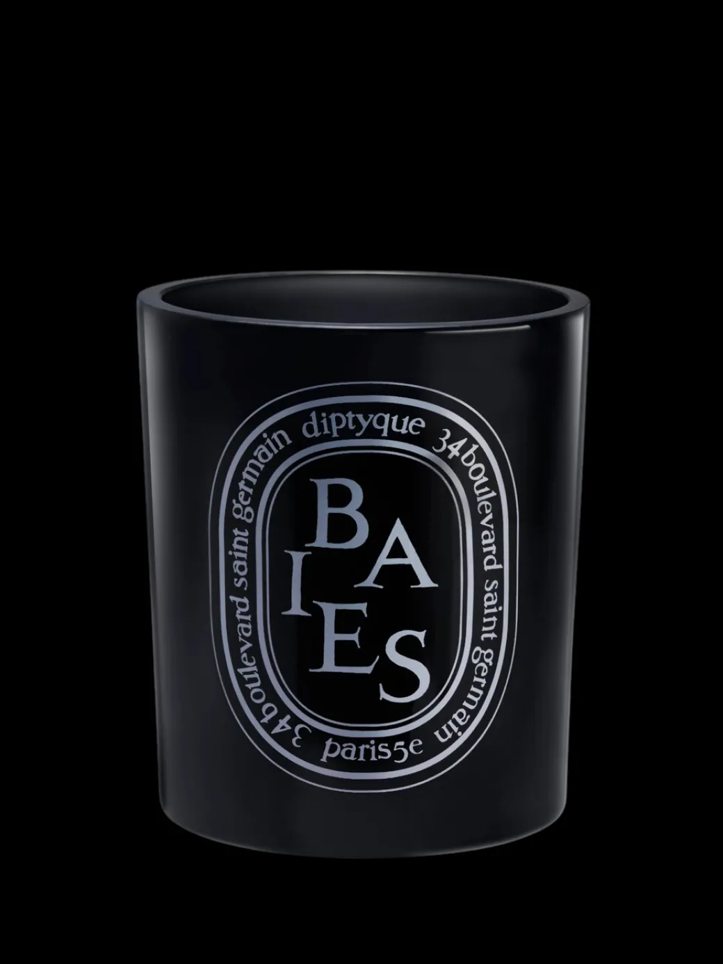 Large Black Scented Candle in Baies