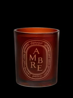 Large Brown Scented Candle in Amber