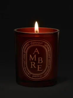 Large Brown Scented Candle in Amber