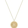 Large Sunbeam Medallion Necklace in Yellow Gold