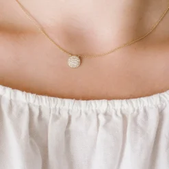 Lauren Joy Disc Necklace in All Yellow Gold