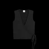 Lauren Sleeveless Wrap Top in Black