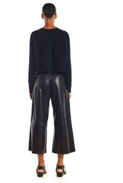 Leather Culottes in Black