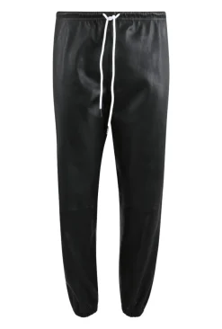 Leather Sweatpants in Black