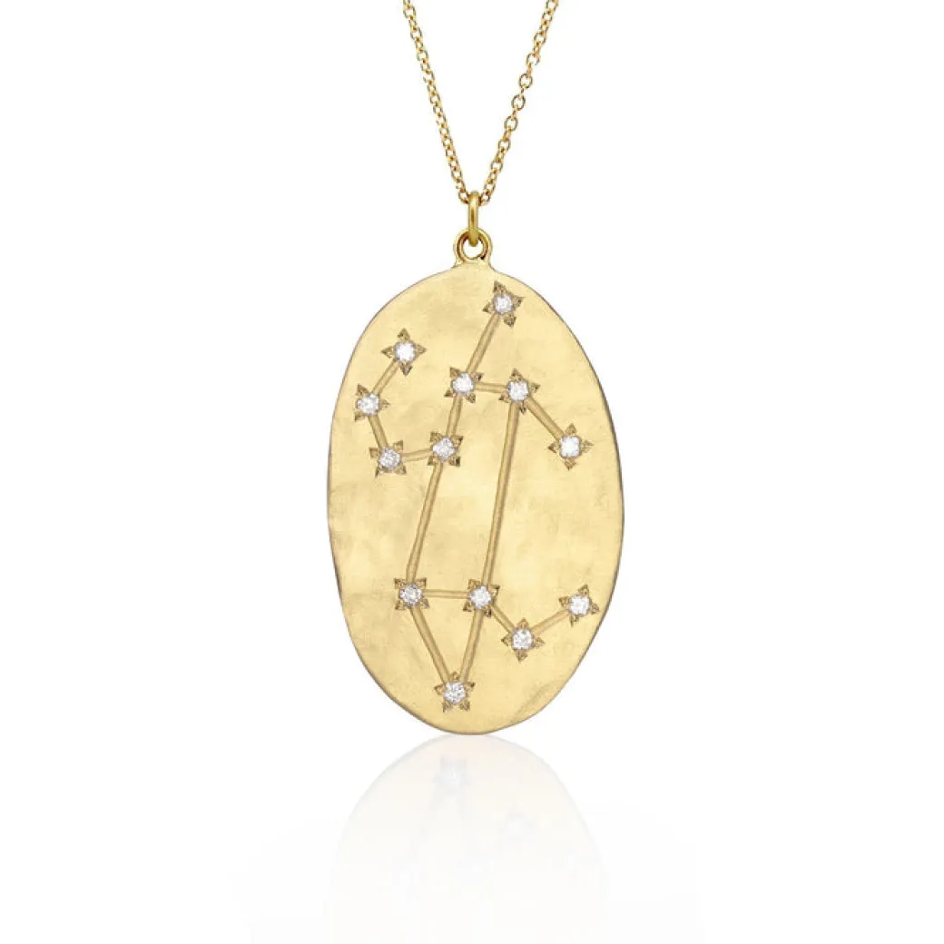 Leo Astrology Necklace in Yellow Gold