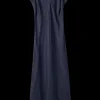 Long Bias Slip Dress in Navy