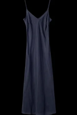 Long Bias Slip Dress in Navy