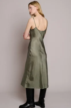 Long Bias Slip Dress in Sage