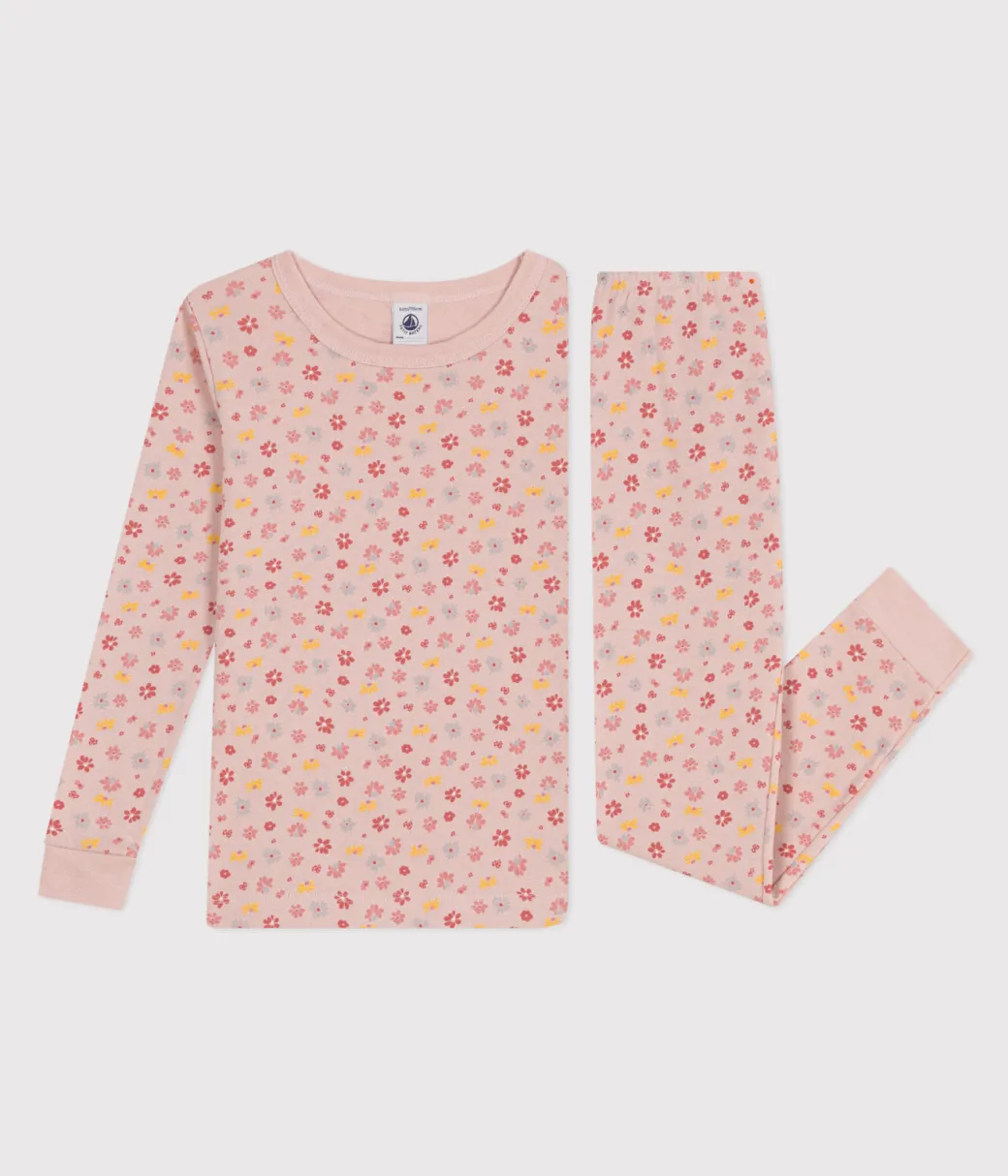 Long Sleeve Floral Pajama Set in Pink