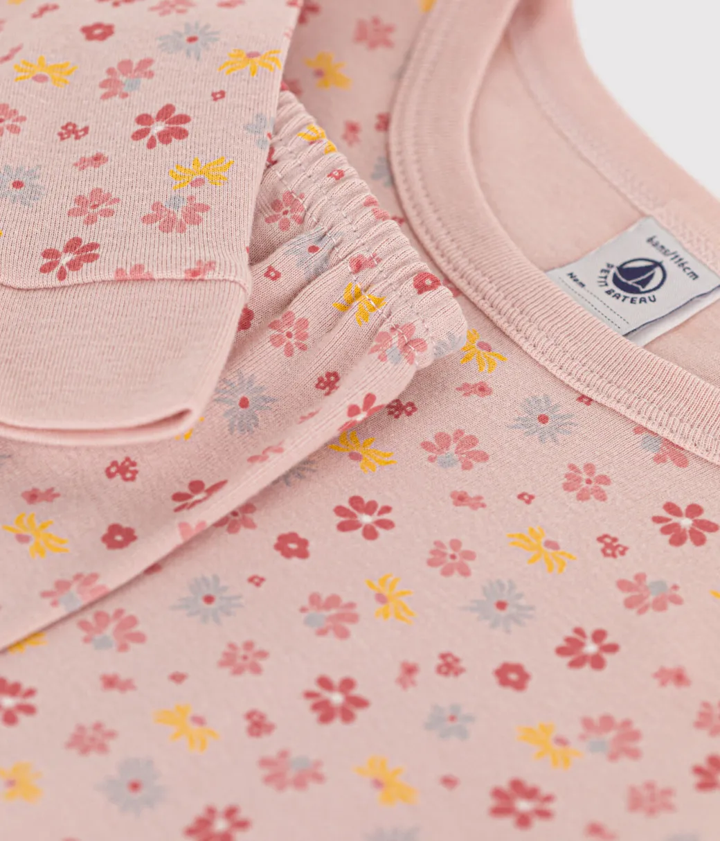 Long Sleeve Floral Pajama Set in Pink