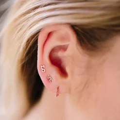 "LO-VE" Studs in Yellow Gold