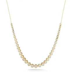 Lulu Jack Graduating Tennis Necklace in Yellow Gold