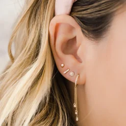 Lulu Jack Single Bezel Stud in Rose Gold