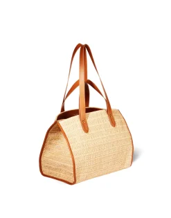 Medium Leon Bag in Raphia