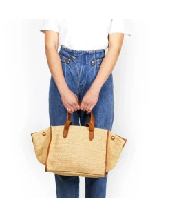 Medium Leon Bag in Raphia