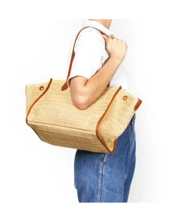 Medium Leon Bag in Raphia