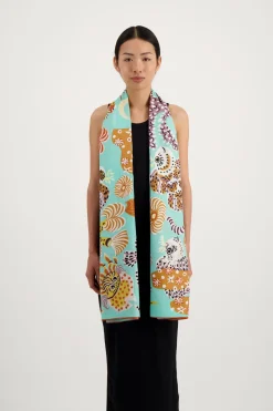 Mermaid Garden Scarf in Turquoise