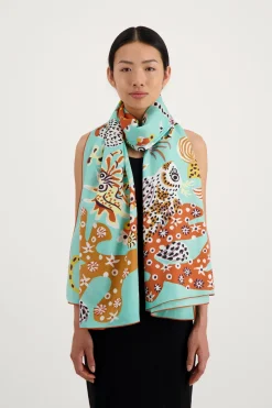 Mermaid Garden Scarf in Turquoise