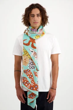 Mermaid Garden Scarf in Turquoise