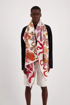 Mermaid Garden Scarf in White