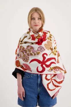 Mermaid Garden Scarf in White