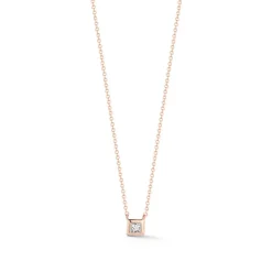 Millie Ryan Single Princess Diamond Necklace in Rose Gold