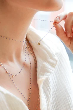 Mini Gigi Lucky Heart Necklace in Lapis