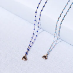 Mini Gigi Lucky Heart Necklace in Lapis