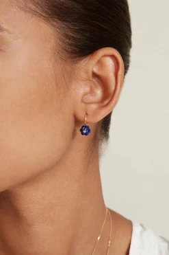 Mini Lapis Pumpkin Earrings with Diamond