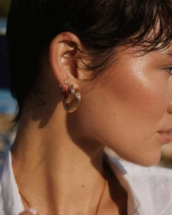 Mini Ridged Amalfi Hinge Hoops