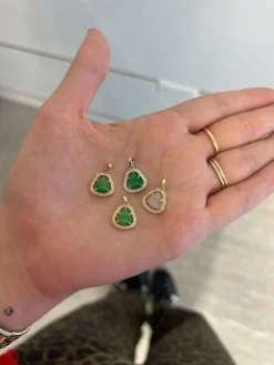 Mini White Jade Buddha Charm in Yellow Gold