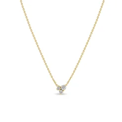3 Mixed Prong Set Diamond Necklace in Yellow Gold
