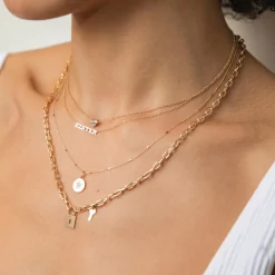 3 Mixed Prong Set Diamond Necklace in Yellow Gold