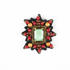 Mizar Star Brooch in Water Green